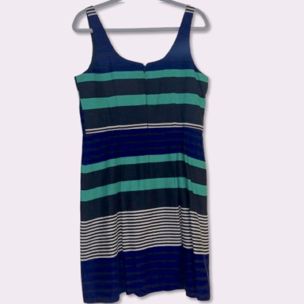 Ann Taylor Loft Blue Green Stripe Sleeveless Dress Size 6 - Picture 5 of 8
